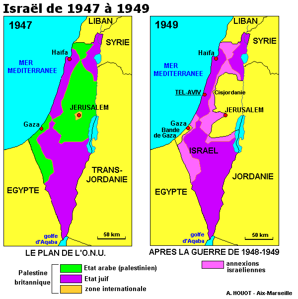 Карта израиля 1947