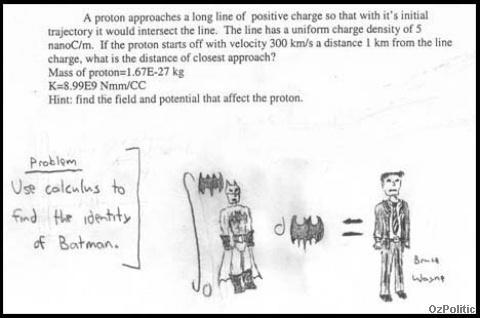 problem: use calculus to find the identity of batman